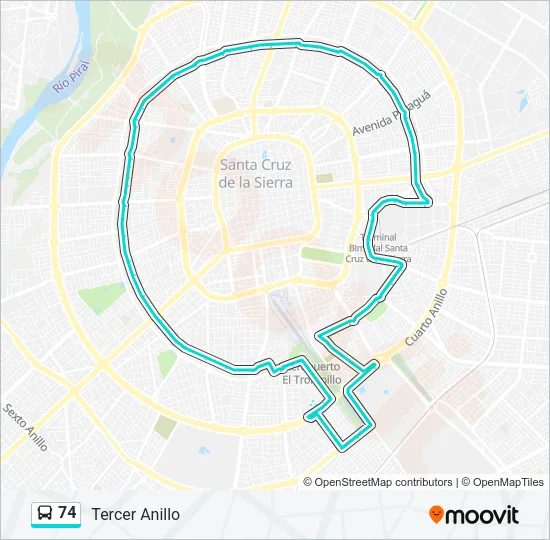 74 Bus Line Map