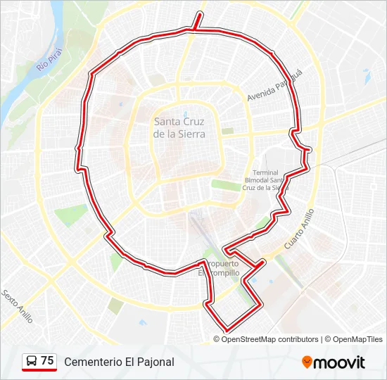 75 Bus Line Map