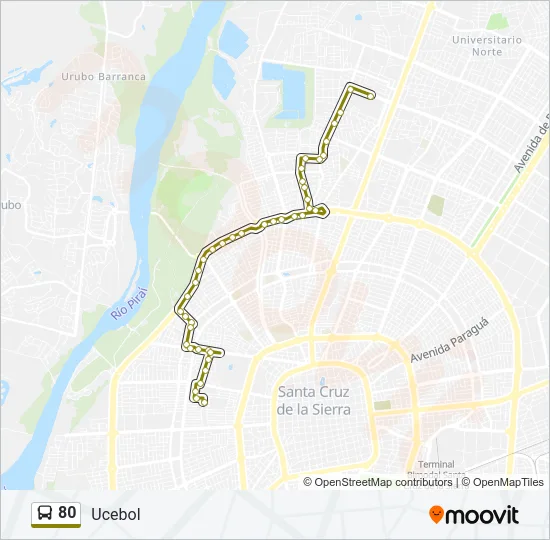 80 Bus Line Map