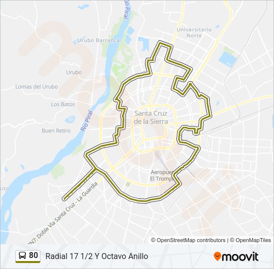 Mapa de 80 de autobús