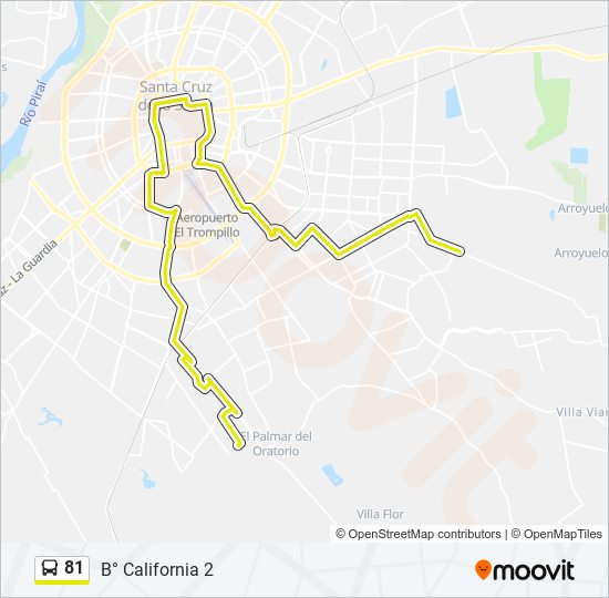 Mapa de 81 de autobús