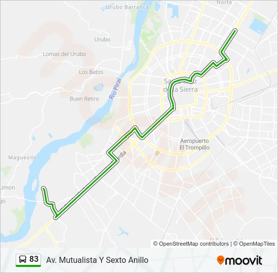 83 Bus Line Map