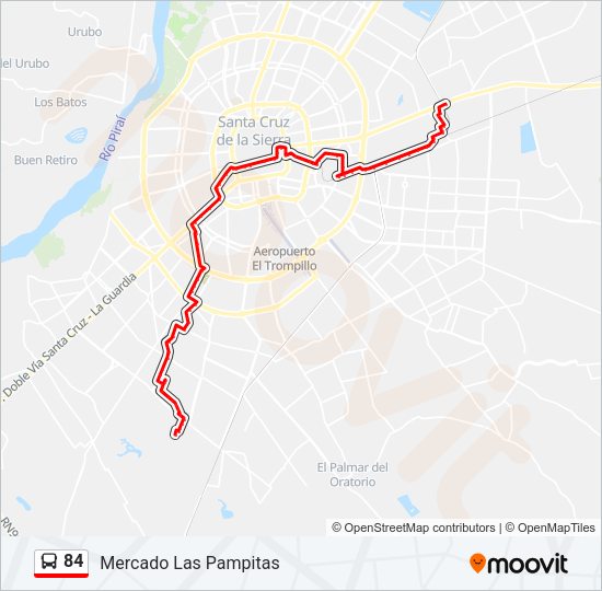Mapa de 84 de autobús