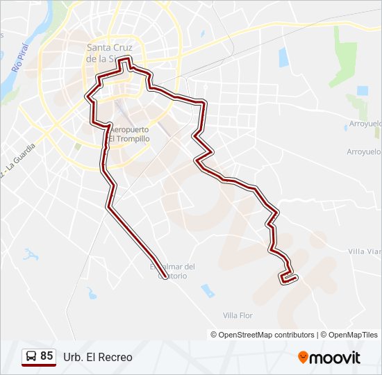 Mapa de 85 de autobús