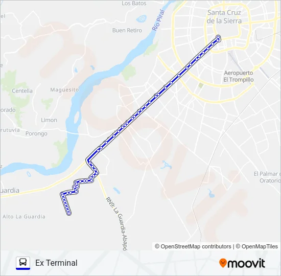 44 AZUL Bus Line Map