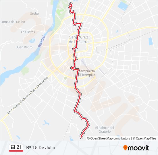 Mapa de 21 de autobús