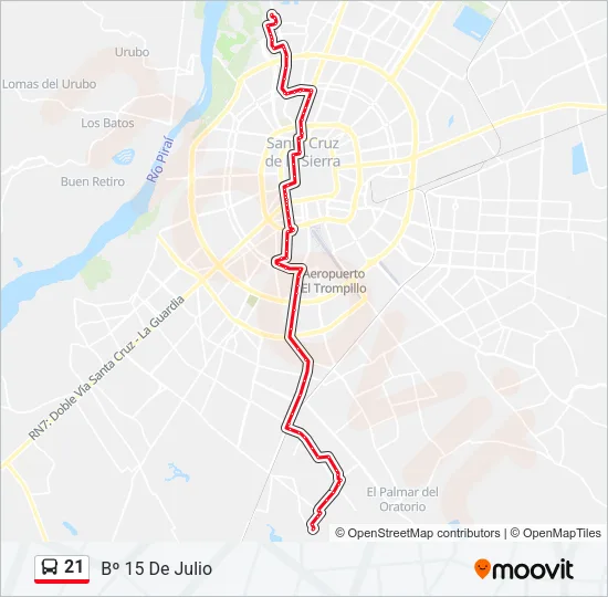 21 Bus Line Map