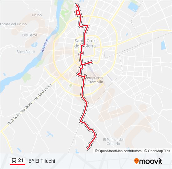 Mapa de 21 de autobús