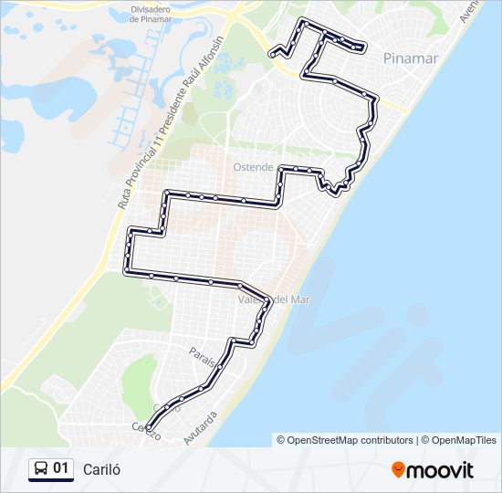 Mapa de 01 de autobús