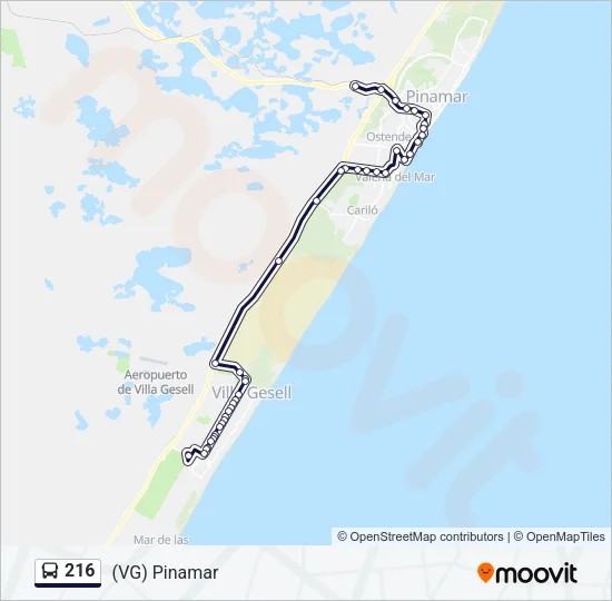 216 Bus Line Map