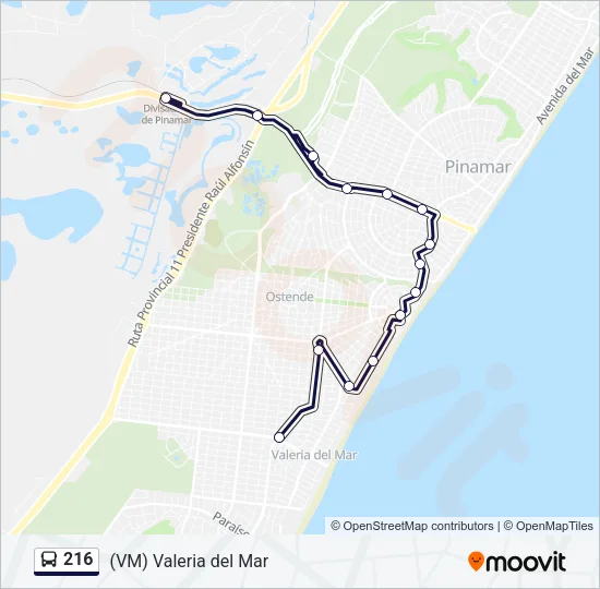216 Bus Line Map
