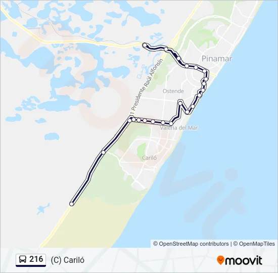216 Bus Line Map