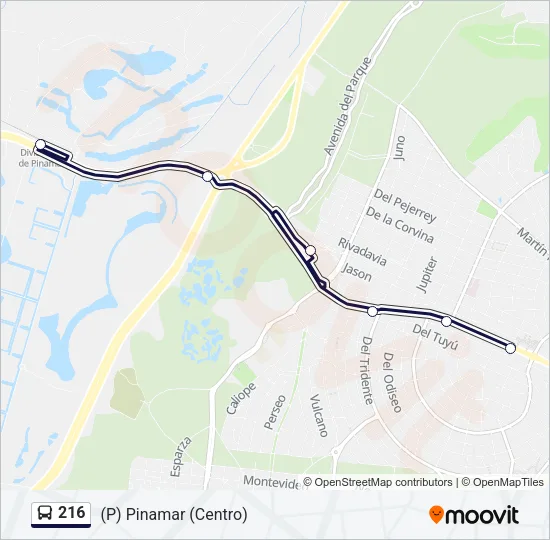 216 Bus Line Map
