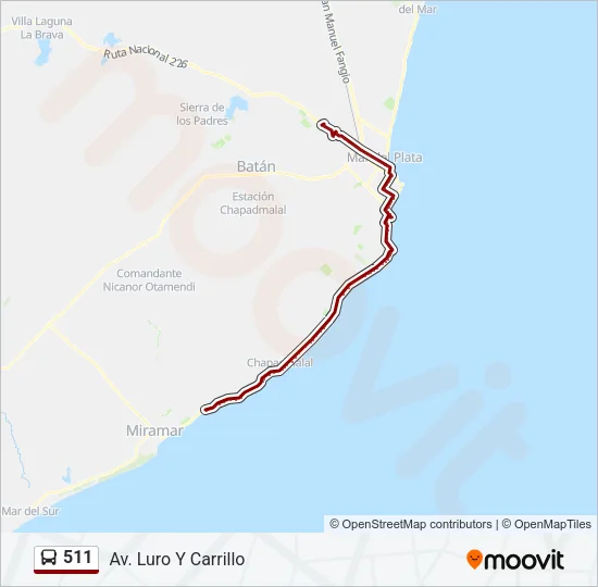 511 Bus Line Map