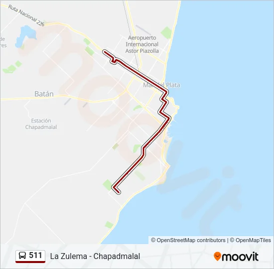 511 Bus Line Map