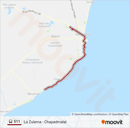 511 Bus Line Map