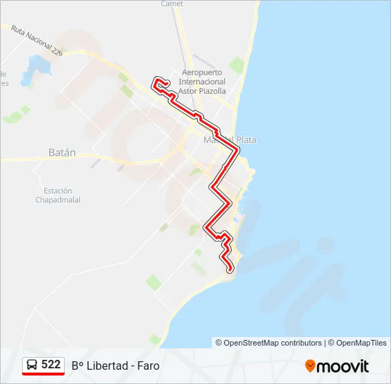 522 Bus Line Map
