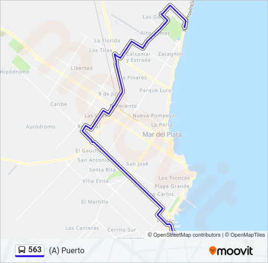 563 Bus Line Map
