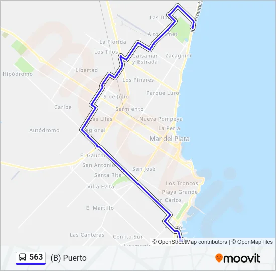 563 Bus Line Map