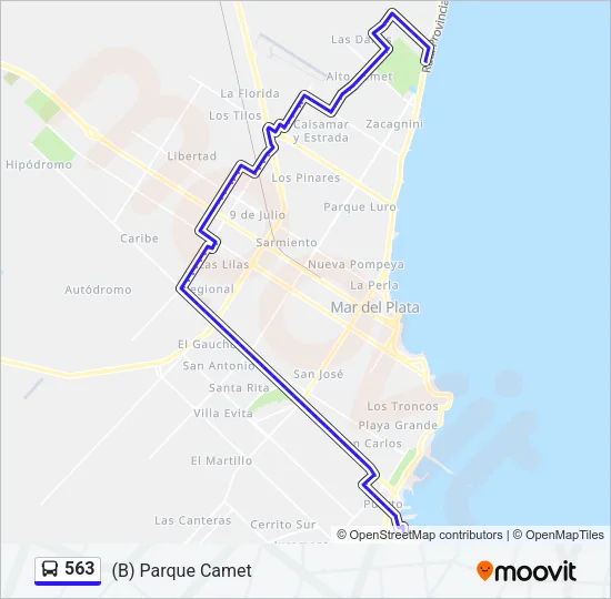 563 Bus Line Map