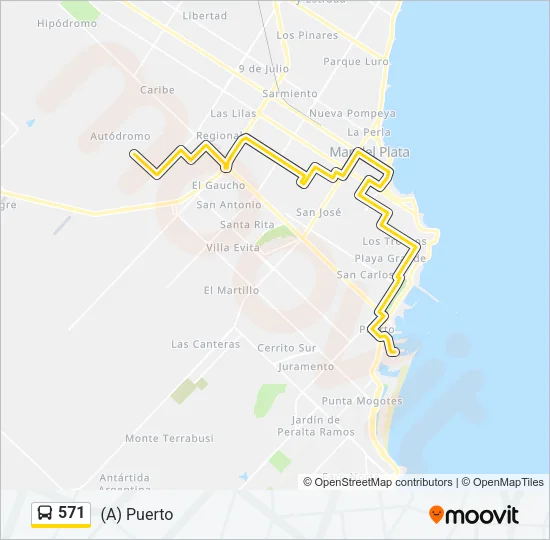 571 Bus Line Map