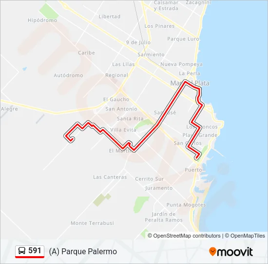 591 Bus Line Map
