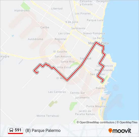 591 Bus Line Map