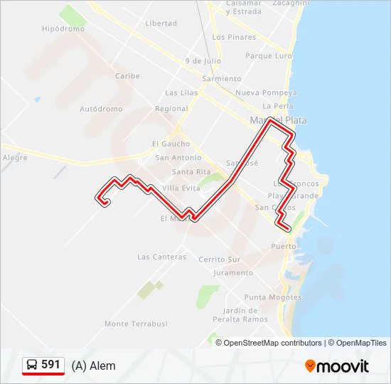 591 Bus Line Map