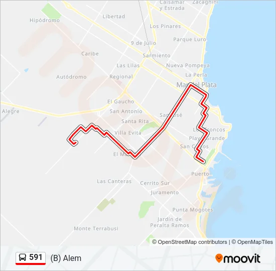591 Bus Line Map