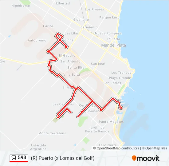593 Bus Line Map