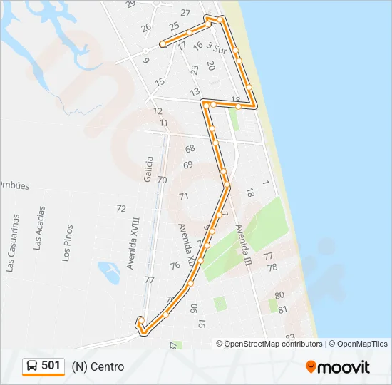 501 Bus Line Map