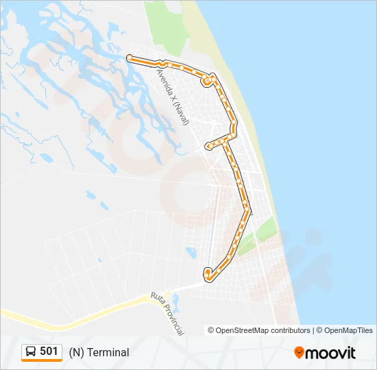 501 Bus Line Map