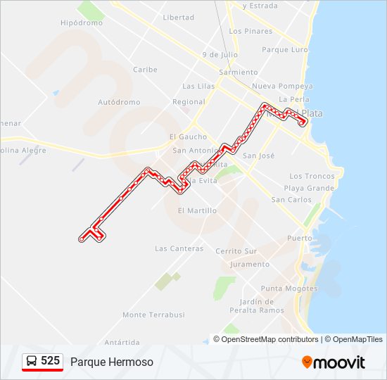 525 bus Line Map