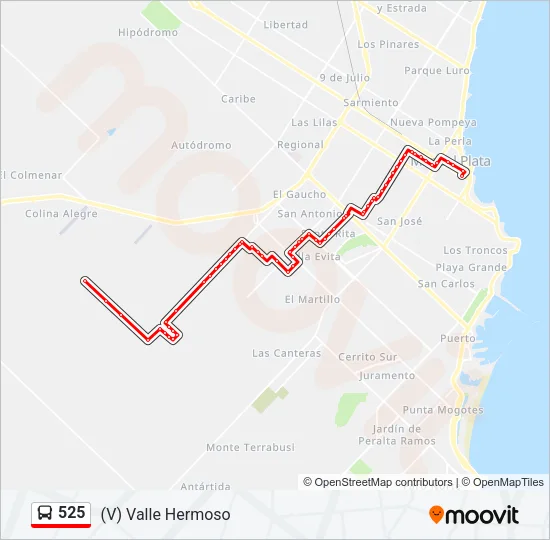 525 Bus Line Map