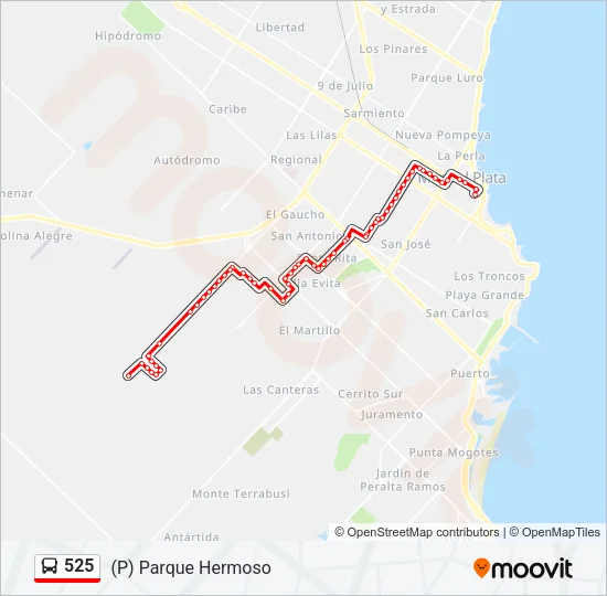 525 Bus Line Map