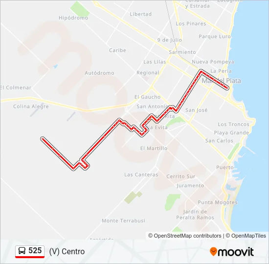 525 Bus Line Map