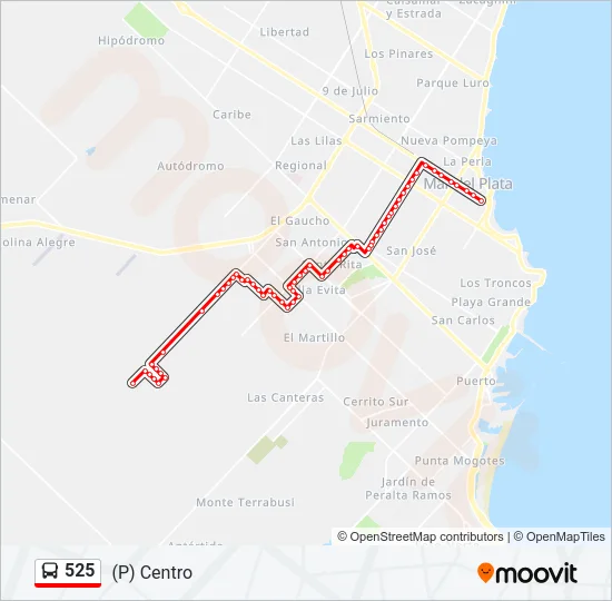 525 Bus Line Map