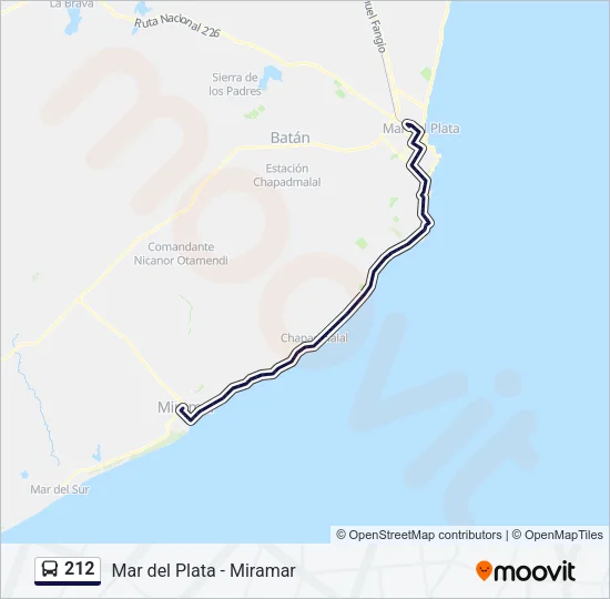 212 Bus Line Map