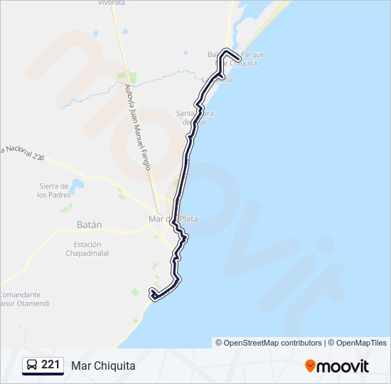 Mapa de 221 de autobús