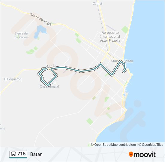 Mapa de 715 de autobús