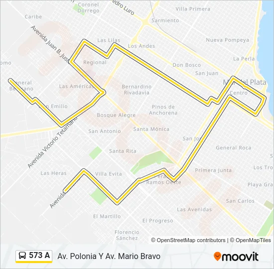 573 A Bus Line Map