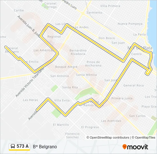 573 A Bus Line Map