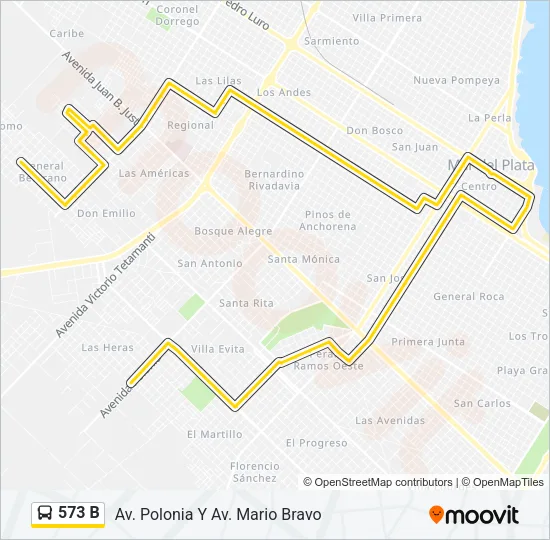 573 B Bus Line Map