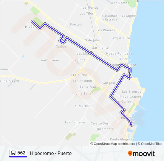 562 Bus Line Map