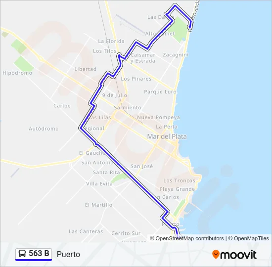 563 B Bus Line Map