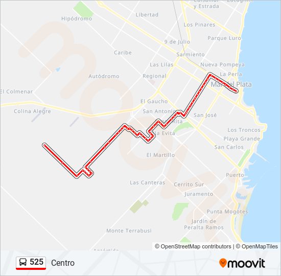 525 bus Line Map