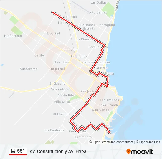 551 Bus Line Map