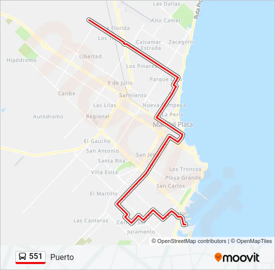 551 Bus Line Map
