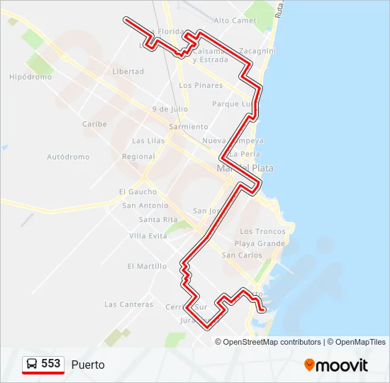 553 Bus Line Map