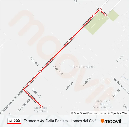 555 Bus Line Map